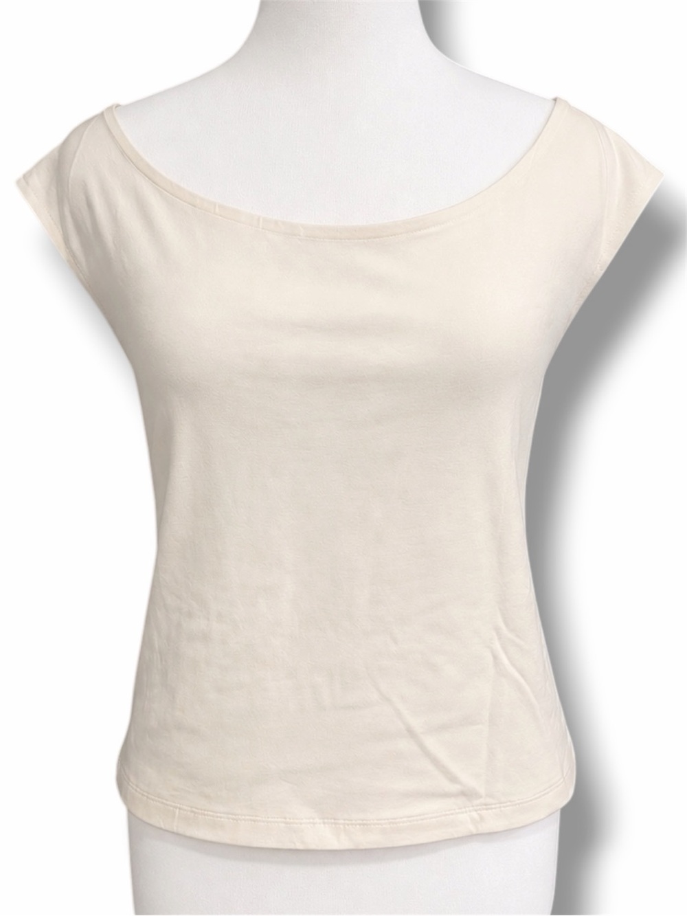 A New Day White Boat Neck Cap Sleeve‎ Top Women’s Medium